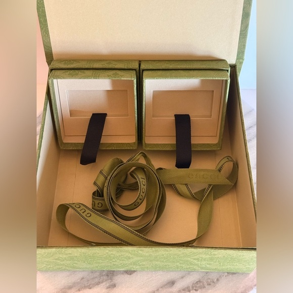 Gucci Olive Green Paisley With A Ribbon & 2 Small Gift Boxes Empty - Picture 13 of 16
